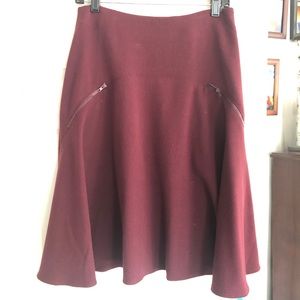 Fall Burgundy Flowy Skirt